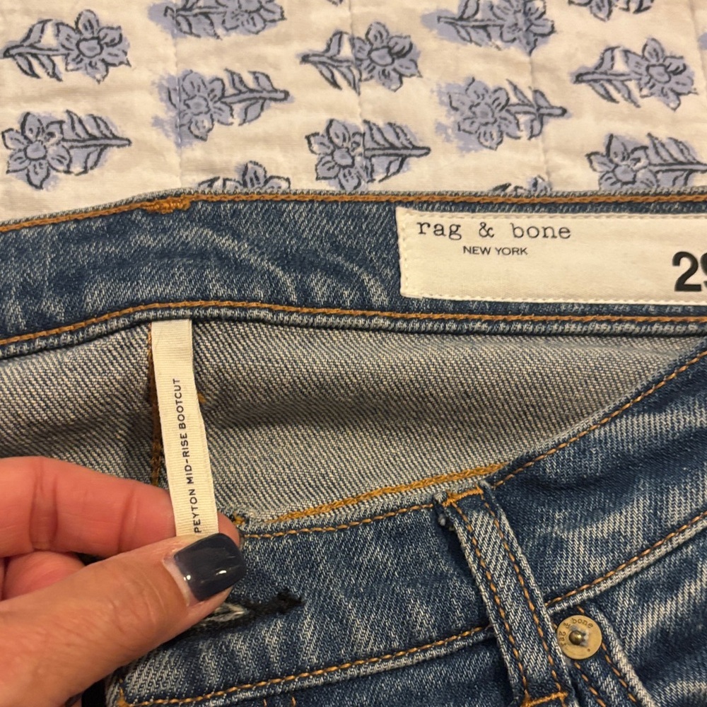 Rag & Bone Women's Mid-Rise Boot Cut Blue Jeans